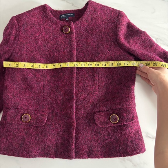 Jones New York Fuchsia Wool Blend Blazer Purple Pink Sz 12 - Picture 8 of 12